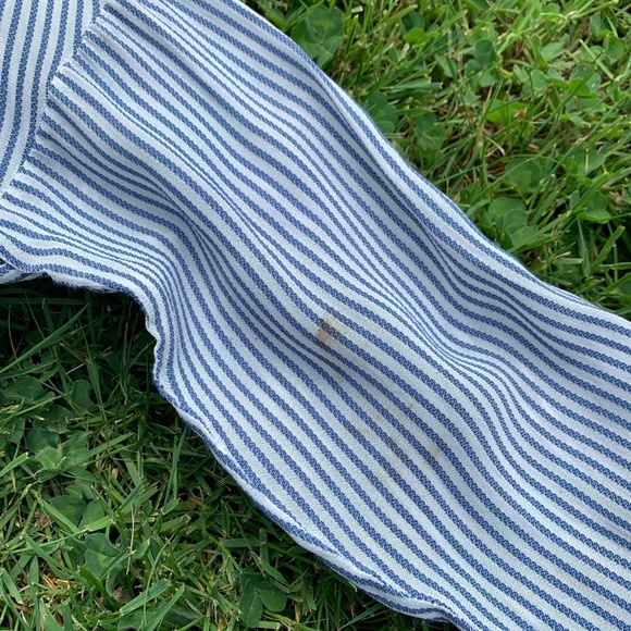 Zara relaxed striped button up blouse M - Picture 2 of 4